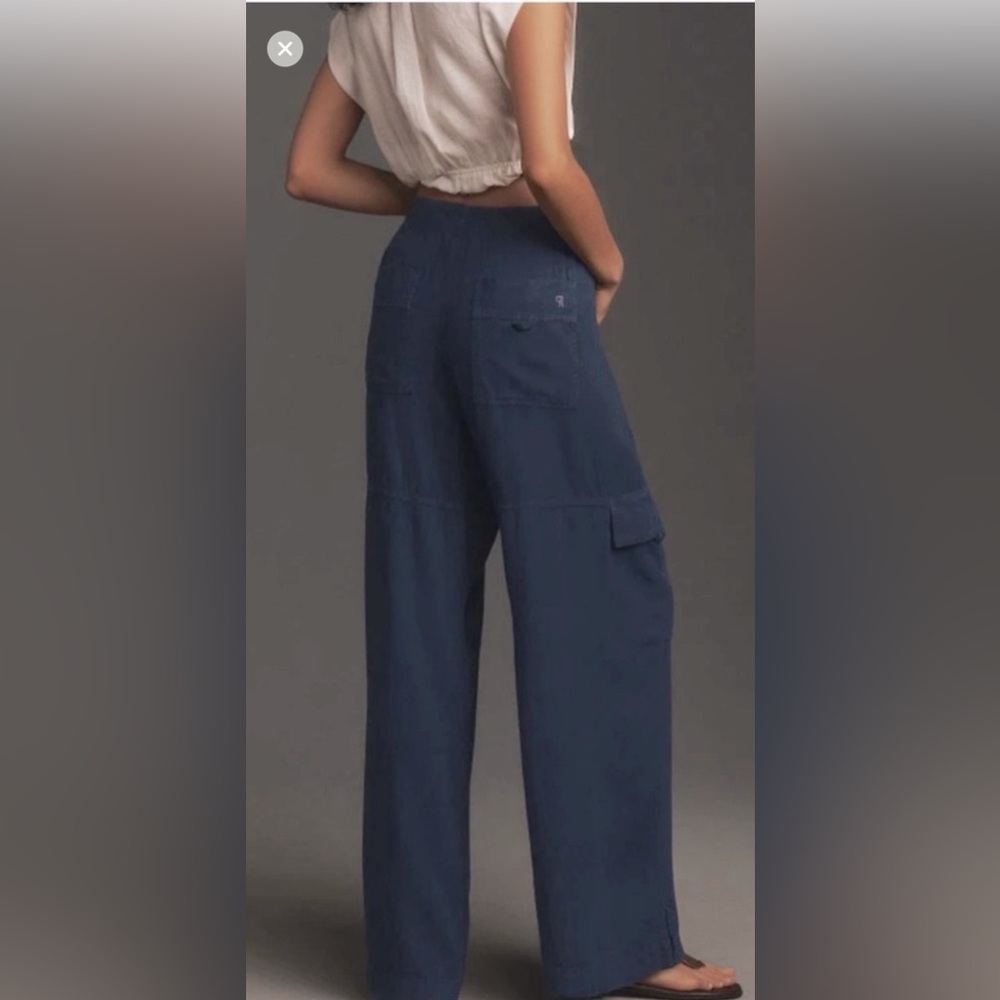 NWT’s Anthropologie Pilcro Cargo Baggy Black Linen Convertible Pants Size XL - Picture 2 of 15